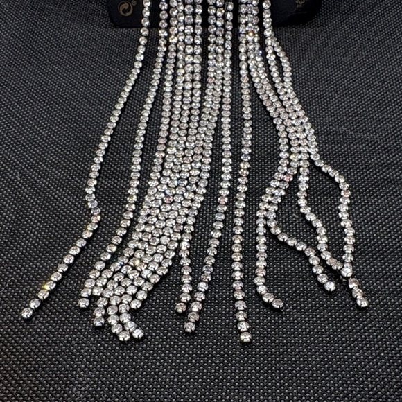 Zara Silver Rhinestone Hair Clip Tassel - Picture 2 of 8